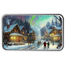 Christmas Holiday 1 oz .999 Silver Bar - Winter Wonderland Color Silver Bar 109.67 per troy oz
