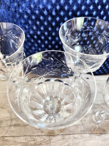 Tiffin Franziskaner 50er Jahre Delys geschliffen Kristall Weingläser Kelche Optik 6er Set - Bild 8 von 11