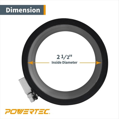 POWERTEC 70148-P2 Dust Control Flex Cuff with Hose Clamps, 2-1/2-Inch, 2PK - Picture 5 of 9