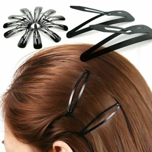 Zara 2 piece satin hair clip set, rhinestone, bow, black  display picture 1