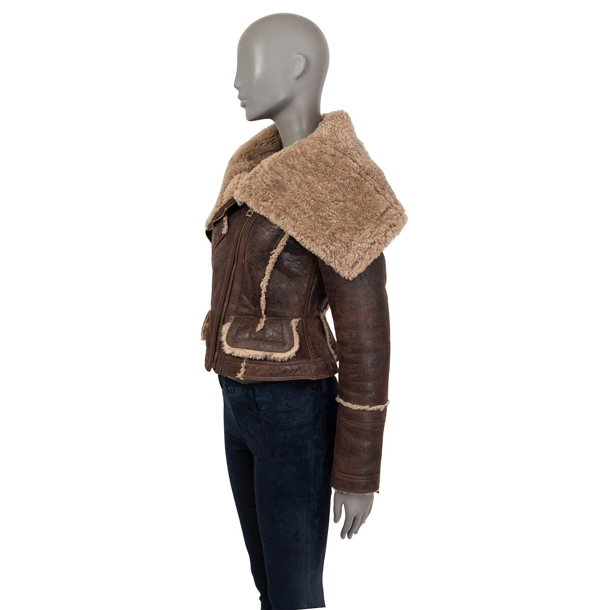 Burberry prorsum shearling funnel neck aviator jacket clearance