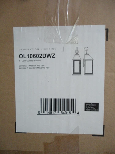 Generation Lighting 1-Light Dark Weathered Zinc Outdoor 25.63 " Wall Lantern - Picture 2 of 2