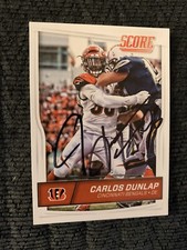 Carlos Dunlap Signed Trading Card Autographed Football