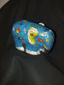 Vintage cloisonne elephant enamel on bronze