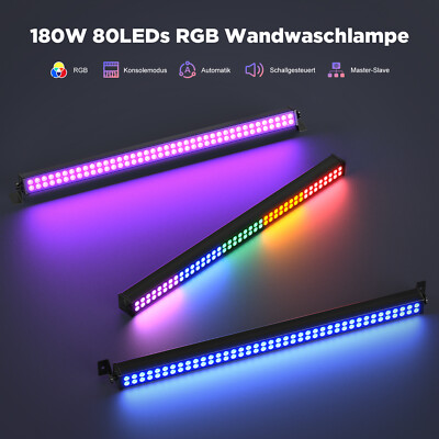 U'King 180W RGB 80LED Wall Washer Lichtleiste DMX Disco Partylicht Bühnenlicht
