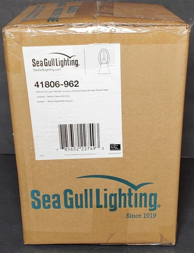 Sea Gull Lighting Holman Wall/Bath Sconce, Brushed Nickel Satin Glass 41806-962 - Picture 2 of 4