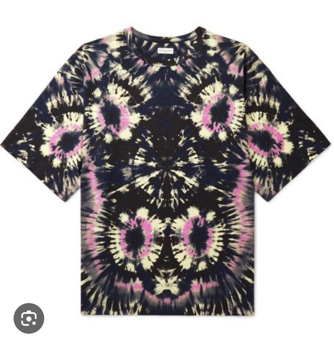 Dries Van Noten SS19 Tie Dye T-Shirt Sz M Black Pink Tan Dries Van Noten SS19 Tie Dye T-Shirt Sz M Black Pink Tan