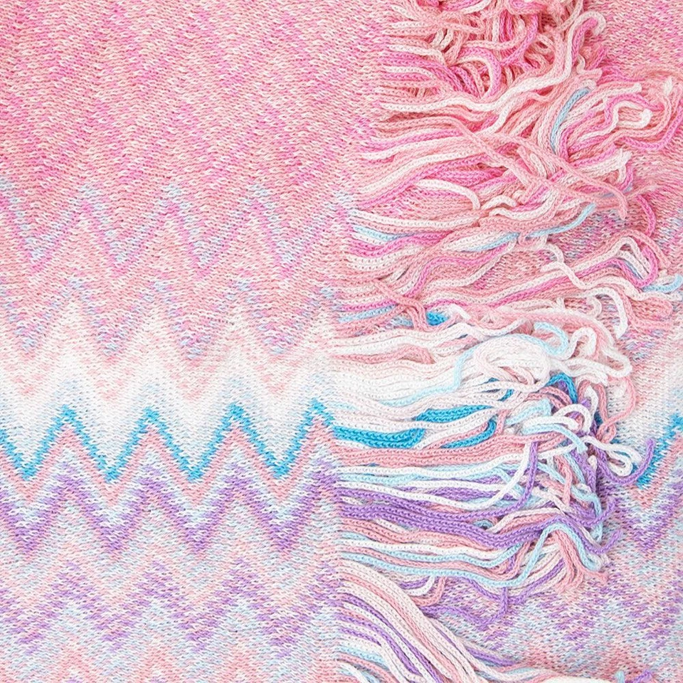 Missoni Mujer Algodón Zig-Zag Bufanda Chal Sarong Envoltura Rosa Foto 4 de 4