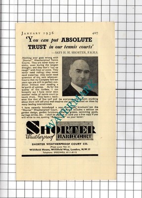 Kürzere wetterfeste Court Co London HH kürzer - 1936 kleine Anzeige