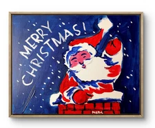 Original Art Christmas 14x11 Colorful Modern Art Christmas Painting on Canvas