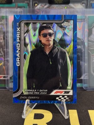 2025 Topps Chrome Formula 1 F1 #144 Zhou Guanyu Blue Raywave