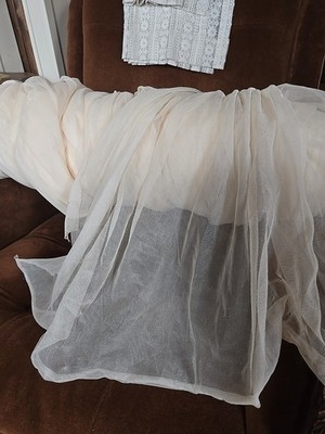 Champagne Cream Sheer Tulle Fabric 48'' Wide