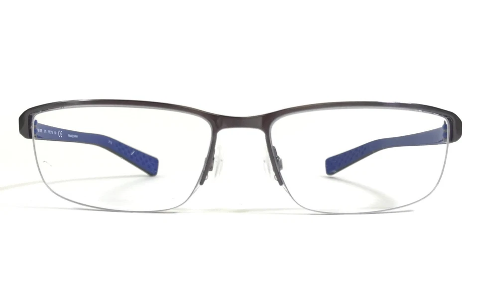 Monturas de gafas Nike 8098 078 cepillado Gunmetal negro azul medio borde 56-16-140 Foto 2 de 4