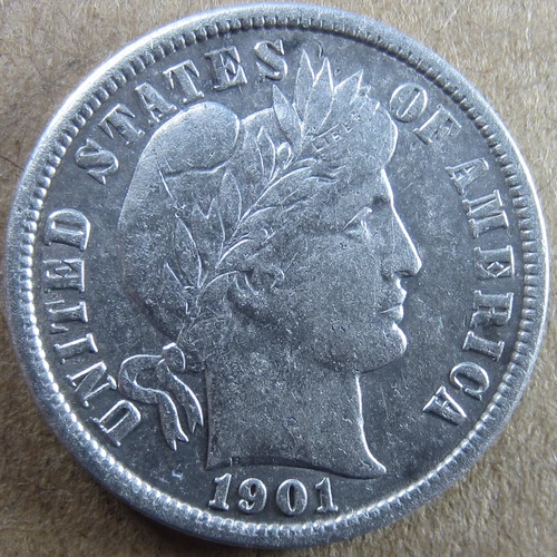 1901 Barber (Liberty Head) Dime - 90% Silver
