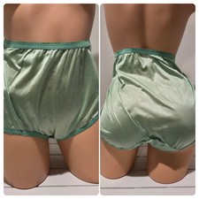 Shadowline VTG Style Brief Panty Shiny Nylon Full Cut 10/3XL Green Popstar 17642