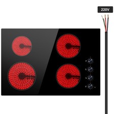 Estufa Eléctrica, 30 Pulgadas 4 Quemadores Incorporados - Estufa Eléctrica Superior, Cerámica 7200W