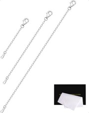 3 Pcs 925 Sterling Silver Necklace Chain Extenders for Bracelet, 2/3/4 Inch