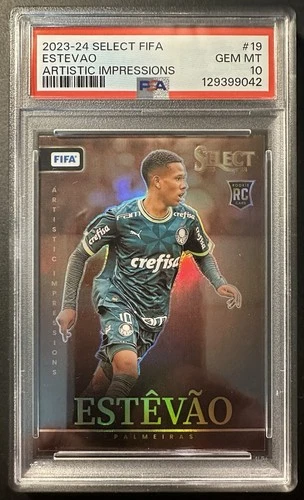 2023-24 SELECT FIFA ESTEVAO ARTISTIC IMPRESSIONS #19 ROOKIE PSA 10 GEM MINT