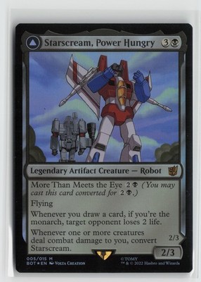 Starscream, Power Hungry 5 Foil Transformers BOT MTG Magic
