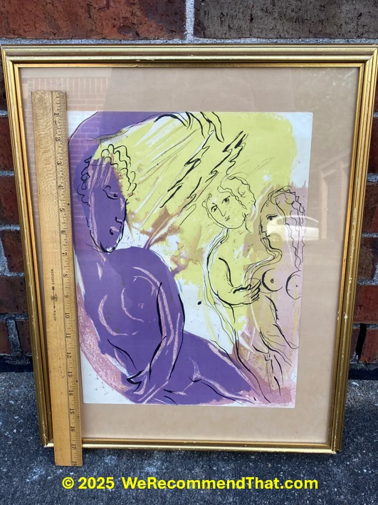 MARC CHAGALL - Original Lithograph "Angel Of Paradise" - From 1956 Verve Bible - Image 2 of 4