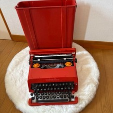 Rare Olivetti Valentine Typewriter Red Bucket With Case Used Japan thumbnail