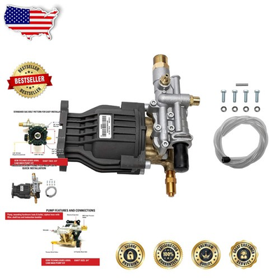 #ad OEM Technologies Pressure Washer Pump 3400 PSI 2.5 GPM Horizontal 3 4quot; Shaft $283.49
