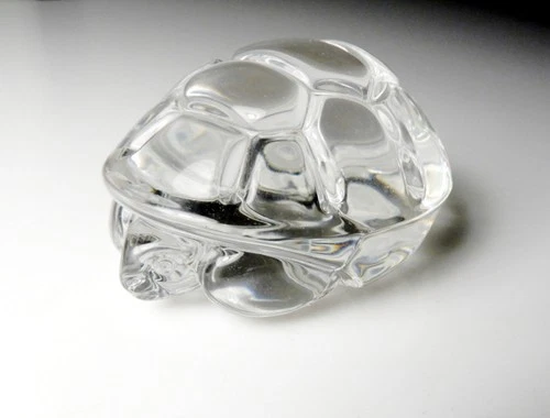 STEUBEN Crystal TURTLE Tortoise Hand Cooler, Mint