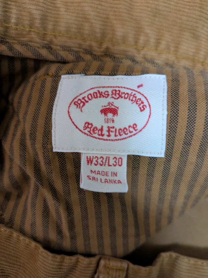 Pantalones de pana Brooks Brothers rojo polar - marrón/dorado - 33x30 (34x29,5 reales) Foto 4 de 4