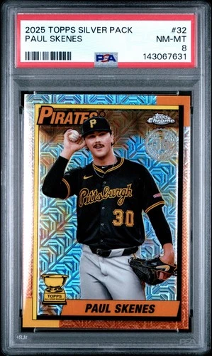 2025 Topps Chrome Paul Skenes Silver Pack Mojo Rookie Gold Cup Pirates PSA 8