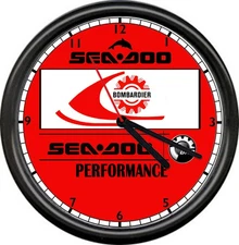 Sea-Doo Dealer Performance Jetski Jet Ski Lake Watercraft Red Sign Wall Clock