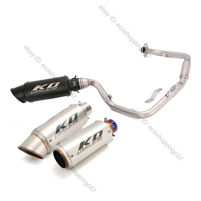 For Benelli TNT125 TNT135 2017-25 Exhaust Tips Front Header Pipe Black Muffler