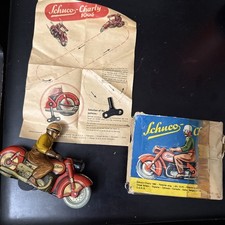 Schuco Tin Litho Toy Box Windup Charly 1005 US Zone Germany Key Manual