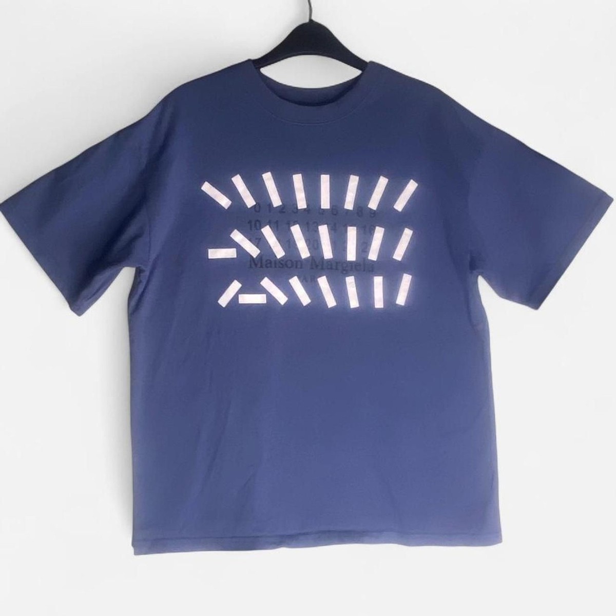 Maison Margiela Men's Navy Blue with Reflective White Design
