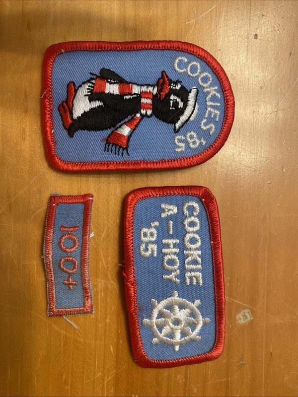 Vintage Girl Scout Patches: 1985 Cookie Sales - Set Of 3