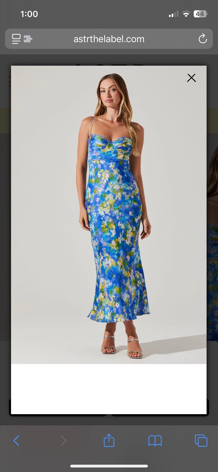 NWT ASTR The Label Florianne Floral Satin Maxi Dress Size Large