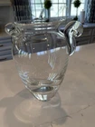Vintage Steuben Hellenic Crystal Vase 24cm Scroll Handles
