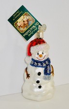 2003 HAPPY SNOWMAN - OLD WORLD CHRISTMAS - BLOWN GLASS ORNAMENT NEW W/TAG 24053