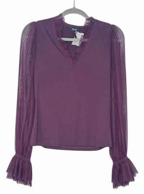 Me+Em Size 4 Burgundy Pre-Owned Top- Ladies