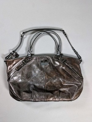 Coach Madison Sophia Metallic Leather Satchel Shoulder Bag Purse
