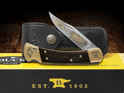 Buck 110 Wild Life Series Bass Folding Hunter Custom Stainless Pocket Knife