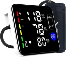 Upper Arm Blood Pressure Monitor Large Screen Rechargeable Voice Memory