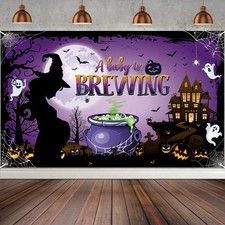 Halloween Shower Backdrop with Magic Theme, Baby 185 x 110 cm, Multicolor