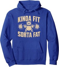 Kinda Fit Sorta Fat Funny Gym Cute Bear Retro Unisex Hooded Sweatshirt