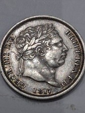 1817 Shilling George III British Silver Coin Good Condition