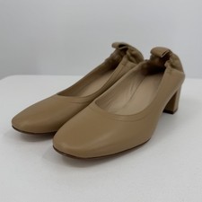 Everlane Italian Leather Day Heel Light Taupe 9.5 Women's Elastic Back Comfort