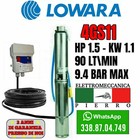 POMPA SOMMERSA LOWARA 4GS11M 4GS11 HP1.5 90LT/MIN 9.4BAR V230 V400 VEDI MODELLO