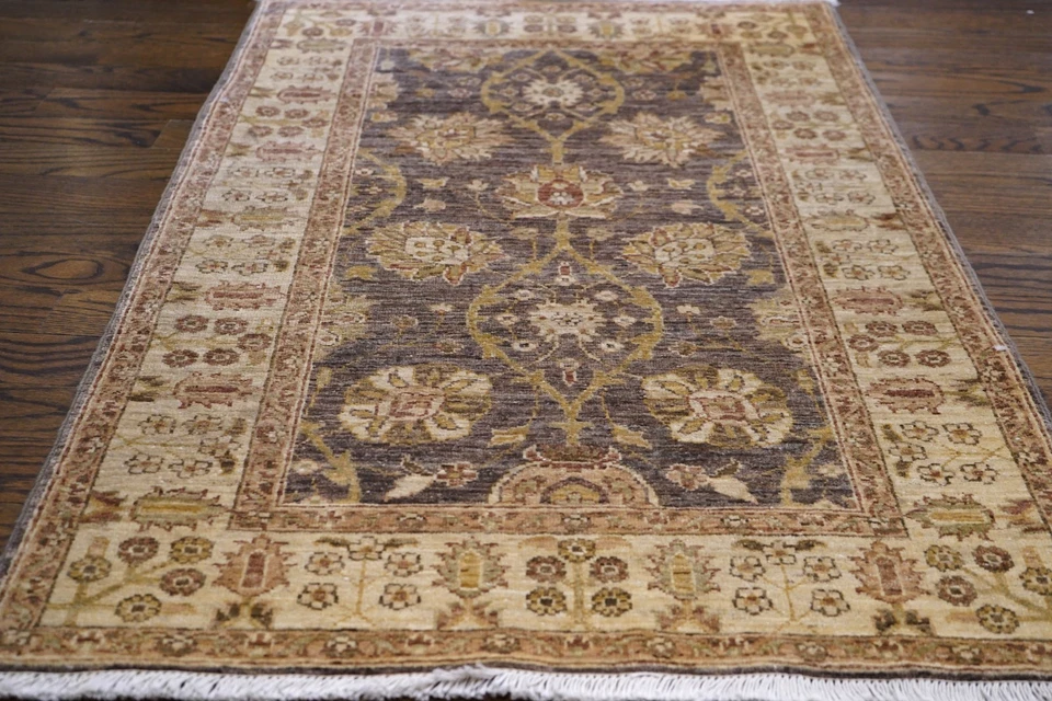 Alfombra de lana paquistaní hecha a mano alfombra oriental floral de 2'11" x 4'6" Foto 2 de 4