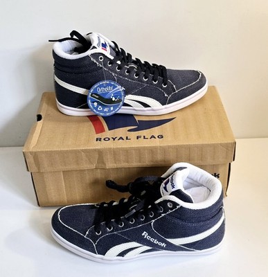 Reebok Royal Aspire TXT Hi-Tops Indigo Weiß Größe 7 UK - Neu im Karton