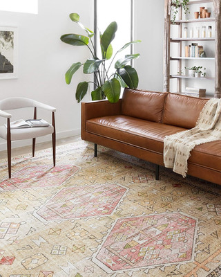 Skye Collection SKY-04 Gold/Blush 8' Round Area Rug - Stylish & Elegant