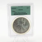 1996 1oz Silver American Eagle Nice Toning PCGS MS68 Early Gen Holder #4704329